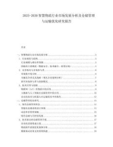 2025-2030智慧物流行業市場發展分析及倉儲管理與運輸優化研究報告