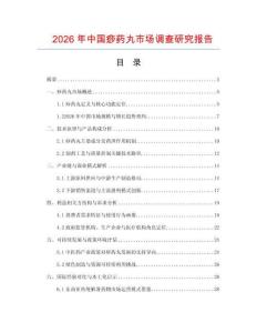2026年中國痧藥丸市場調查研究報告