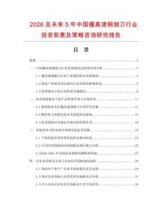 2026及未來5年中國鑲高速鋼刨刀行業投資前景及策略咨詢研究報告