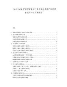 2025-2030智能安防系統行業應用技術推廣創新需求投資評估發展報告