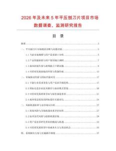 2026年及未來5年平壓刨刀片項目市場數據調查、監測研究報告
