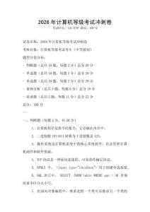 2026年計算機等級考試沖刺卷