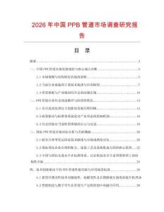2026年中国PPB管道市场调查研究报告