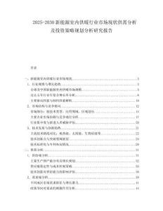 2025-2030新能源室內(nèi)供暖行業(yè)市場(chǎng)現(xiàn)狀供需分析及投資策略規(guī)劃分析研究報(bào)告