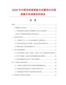 2026年中國有線高智能方向墓簾紅外探測器市場調查研究報告