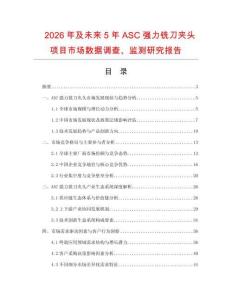 2026年及未來5年ASC強力銑刀夾頭項目市場數據調查、監測研究報告