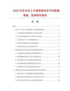 2026年及未來5年墻角板項目市場數據調查、監測研究報告