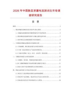 2026年中國(guó)數(shù)顯泄漏電流測(cè)試儀市場(chǎng)調(diào)查研究報(bào)告