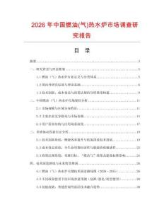 2026年中國(guó)燃油(氣)熱水爐市場(chǎng)調(diào)查研究報(bào)告