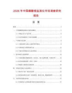 2026年中國磷酸根監(jiān)測儀市場調(diào)查研究報告