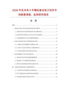 2026年及未來5年扁鉆復(fù)合銑刀項目市場數(shù)據(jù)調(diào)查、監(jiān)測研究報告