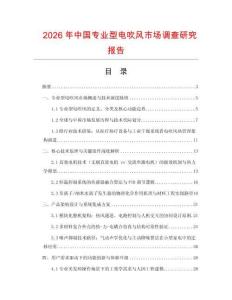 2026年中國(guó)專(zhuān)業(yè)型電吹風(fēng)市場(chǎng)調(diào)查研究報(bào)告