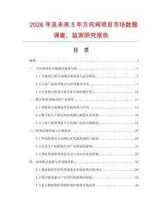 2026年及未來5年方向閥項目市場數(shù)據(jù)調(diào)查、監(jiān)測研究報告