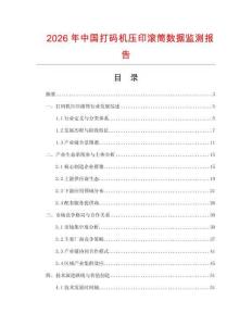 2026年中國打碼機壓印滾筒數據監測報告