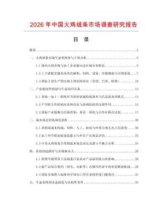 2026年中国火鸡绒条市场调查研究报告