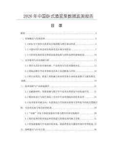 2026年中國臥式渣漿泵數(shù)據(jù)監(jiān)測報告
