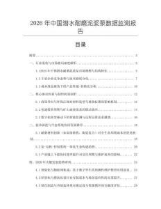 2026年中國潛水耐磨泥漿泵數據監測報告