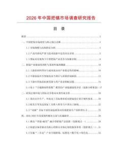 2026年中國把鎬市場調查研究報告