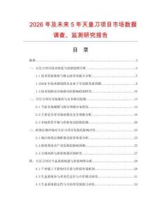 2026年及未來5年天皇刀項目市場數據調查、監測研究報告