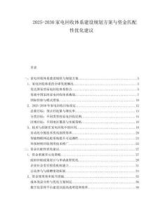 2025-2030家电回收体系建设规划方案与资金匹配性优化建议