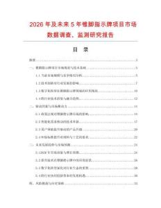 2026年及未來5年錐腳指示牌項目市場數據調查、監測研究報告