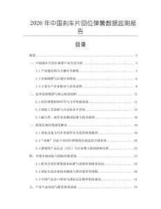 2026年中國剎車片回位彈簧數據監測報告