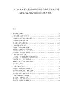 2025-2030家電制造企業(yè)前景分析現(xiàn)代營銷策劃同比增長核心剖析項目匯編權(quán)威解讀版