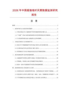 2026年中国超强玻纤风管数据监测研究报告