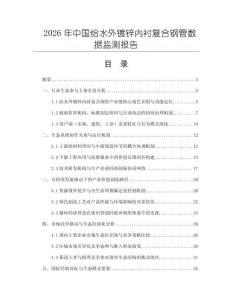 2026年中國給水外鍍鋅內襯復合鋼管數據監測報告