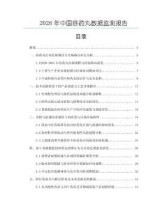 2026年中國痧藥丸數據監(jiān)測報告