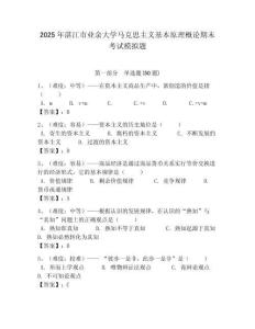 2025年湛江市業(yè)余大學馬克思主義基本原理概論期末考試模擬題帶答案解析（奪冠）