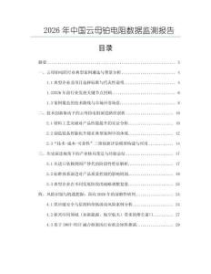 2026年中国云母铂电阻数据监测报告