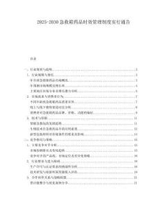 2025-2030急救箱藥品時效管理制度實行通告