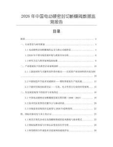 2026年中国电动硬密封切断蝶阀数据监测报告