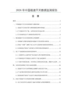 2026年中國超速開關數據監測報告