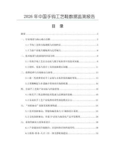 2026年中國手鉤工藝鞋數(shù)據(jù)監(jiān)測報(bào)告