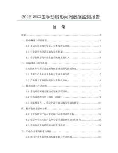 2026年中國手動扇形閘閥數據監測報告