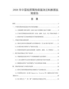 2026年中國輕質隔熱保溫澆注料數據監測報告