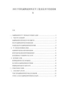 2025中國電磁吸波材料在軍工隱身技術中的進展報告