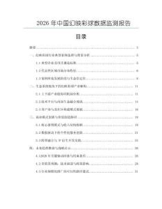 2026年中國幻映彩球數據監測報告