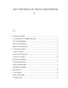 2025中國有線驅動行業產能布局與供需平衡研究報告