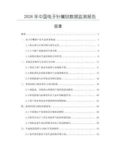 2026年中國電子針嘴鉗數據監測報告