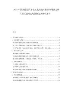 2025中國新能源汽車電機電控技術行業市場潛力研究及性能改進與創新方案評估報告