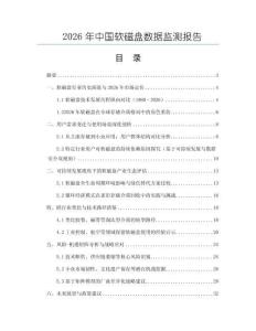 2026年中國軟磁盤數據監測報告