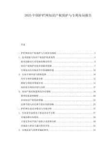 2025中國護欄網(wǎng)知識產(chǎn)權保護與專利布局報告