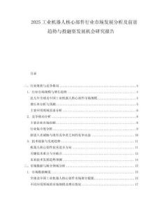 2025工业机器人核心部件行业市场发展分析及前景趋势与投融资发展机会研究报告