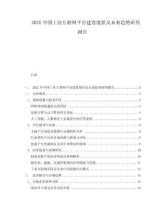 2025中國工業(yè)互聯(lián)網(wǎng)平臺建設(shè)現(xiàn)狀及未來趨勢研判報告