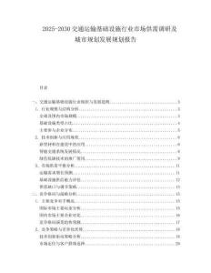 2025-2030交通运输基础设施行业市场供需调研及城市规划发展规划报告