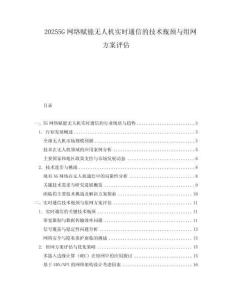 20255G網絡賦能無人機實時通信的技術瓶頸與組網方案評估