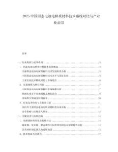 2025中國固態(tài)電池電解質(zhì)材料技術(shù)路線對比與產(chǎn)業(yè)化前景